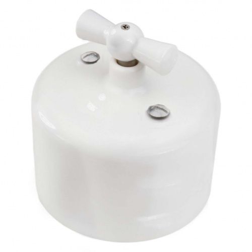 Выключатель 2кл R. керамика (белый) Ришелье BIRONI