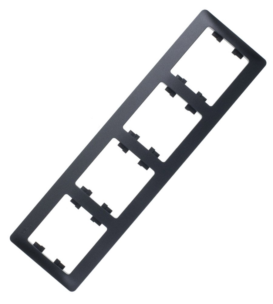 SE Рамка 4 постовая горизонтальная (антрацит) (GLOSSA)