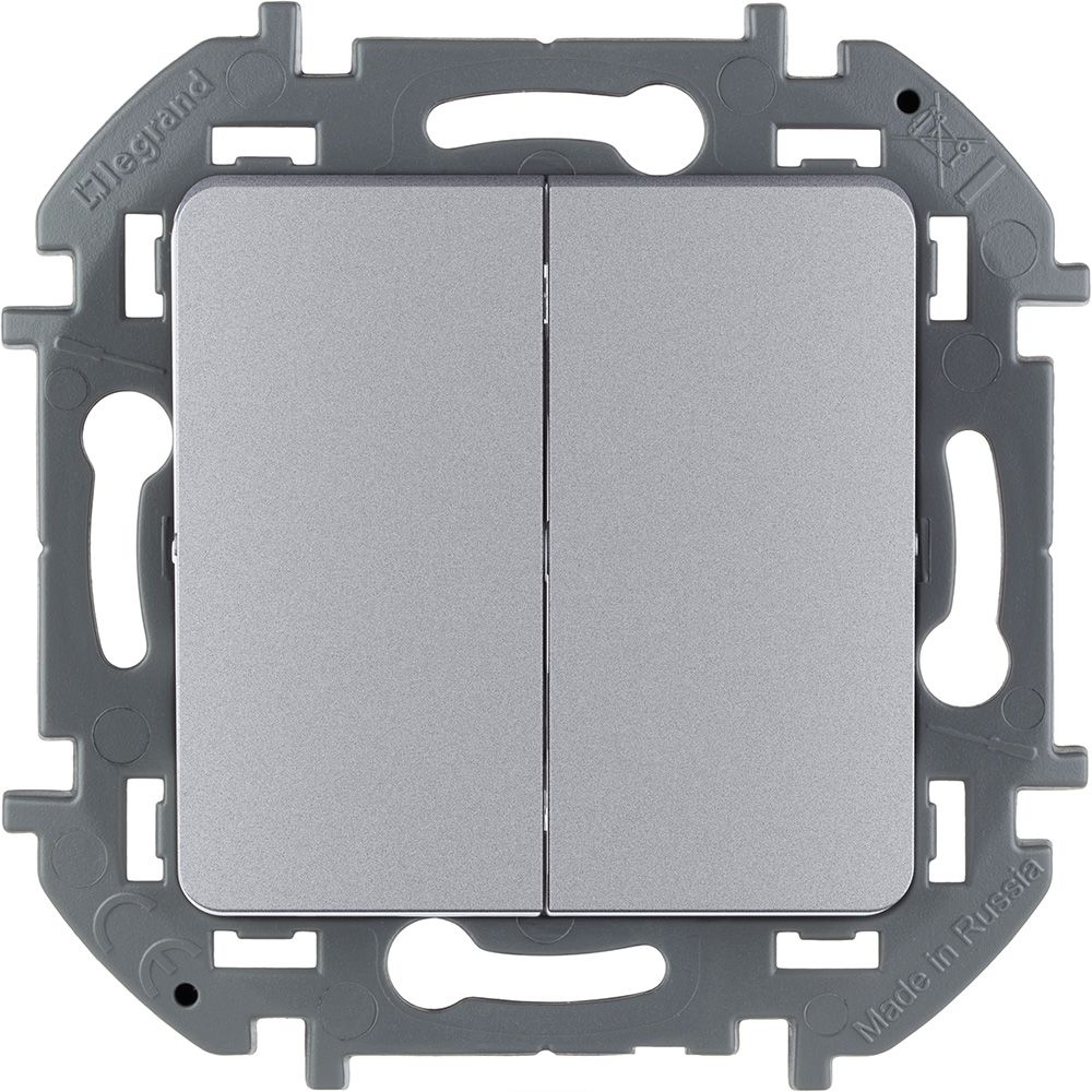 Выключатель 2кл (алюминий) INSPIRIA Legrand/Daccord (673622)