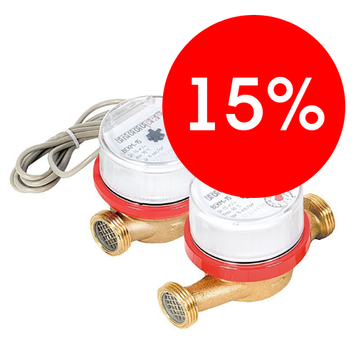 Водосчетчик универсальн ВСКМ-90-15 со сгоном (американка) с КМЧ 110 мм с обр клапаном Декаст М дата поверки 6-11 УЦЕНКА