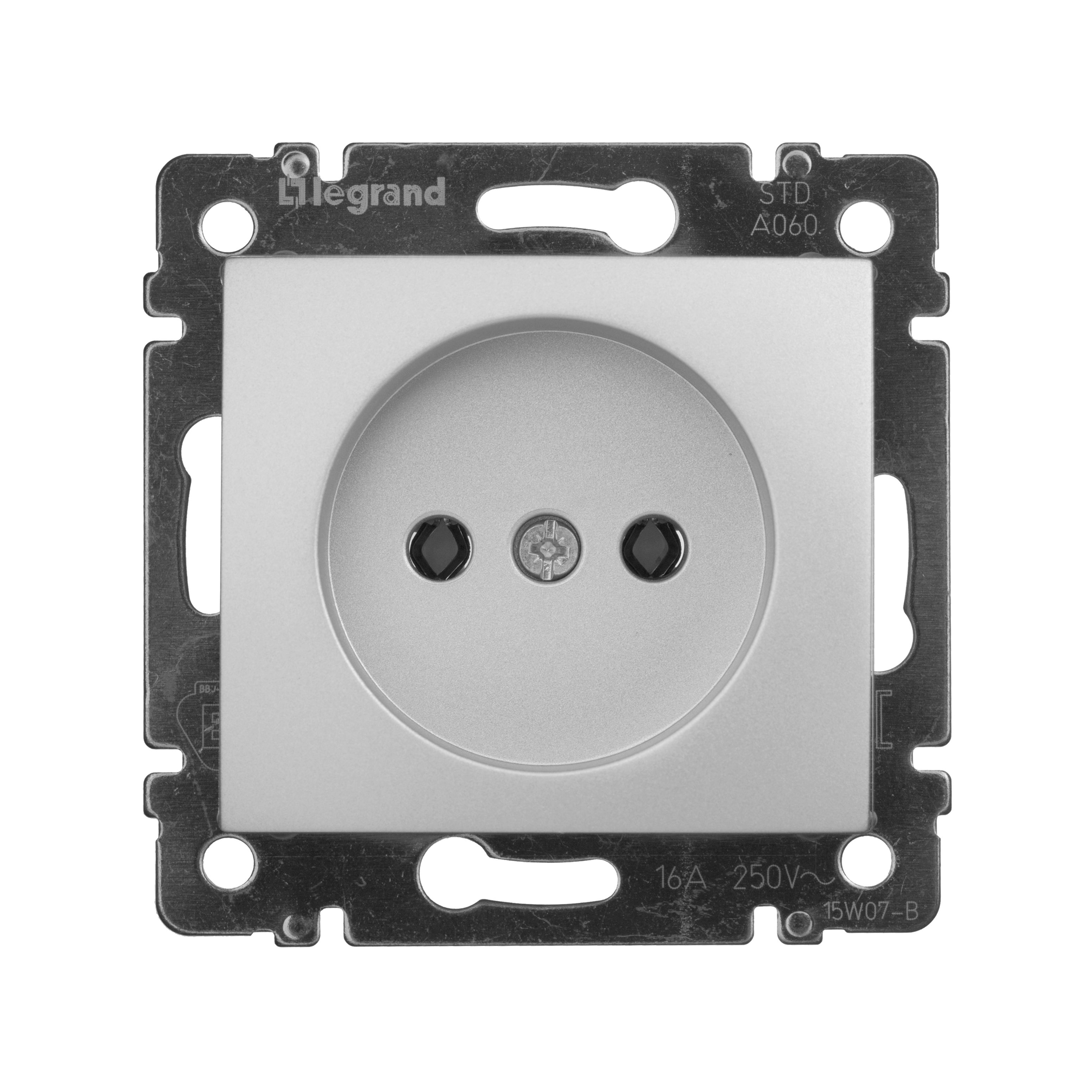 Розетка без заземления (алюминий) Valena Classic Legrand (770116)