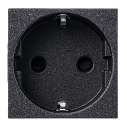 Розетка SCHUKO 2-модульная с защитными шторками N2288 AN (антрацит) Zenit ABB