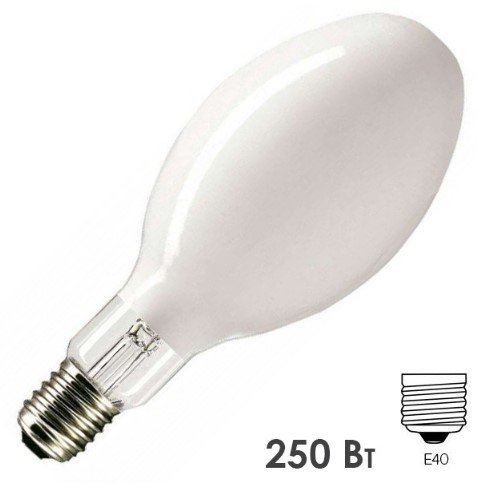 Лампа ртутная ДРВ 250Вт 4000К 5500Лм E40 Мегаватт