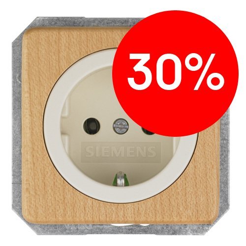 Розетка 2P+E (бук) DELTA NATURE Siemens (5UB1663) УЦЕНКА