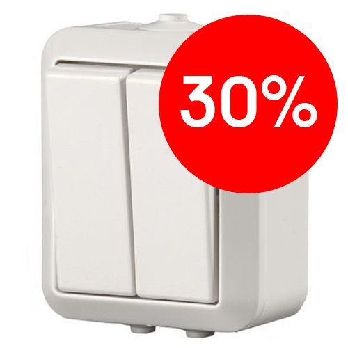 Выключатель ОУ 2кл 16А IP44 (белый) Jussi 1065sw ABB