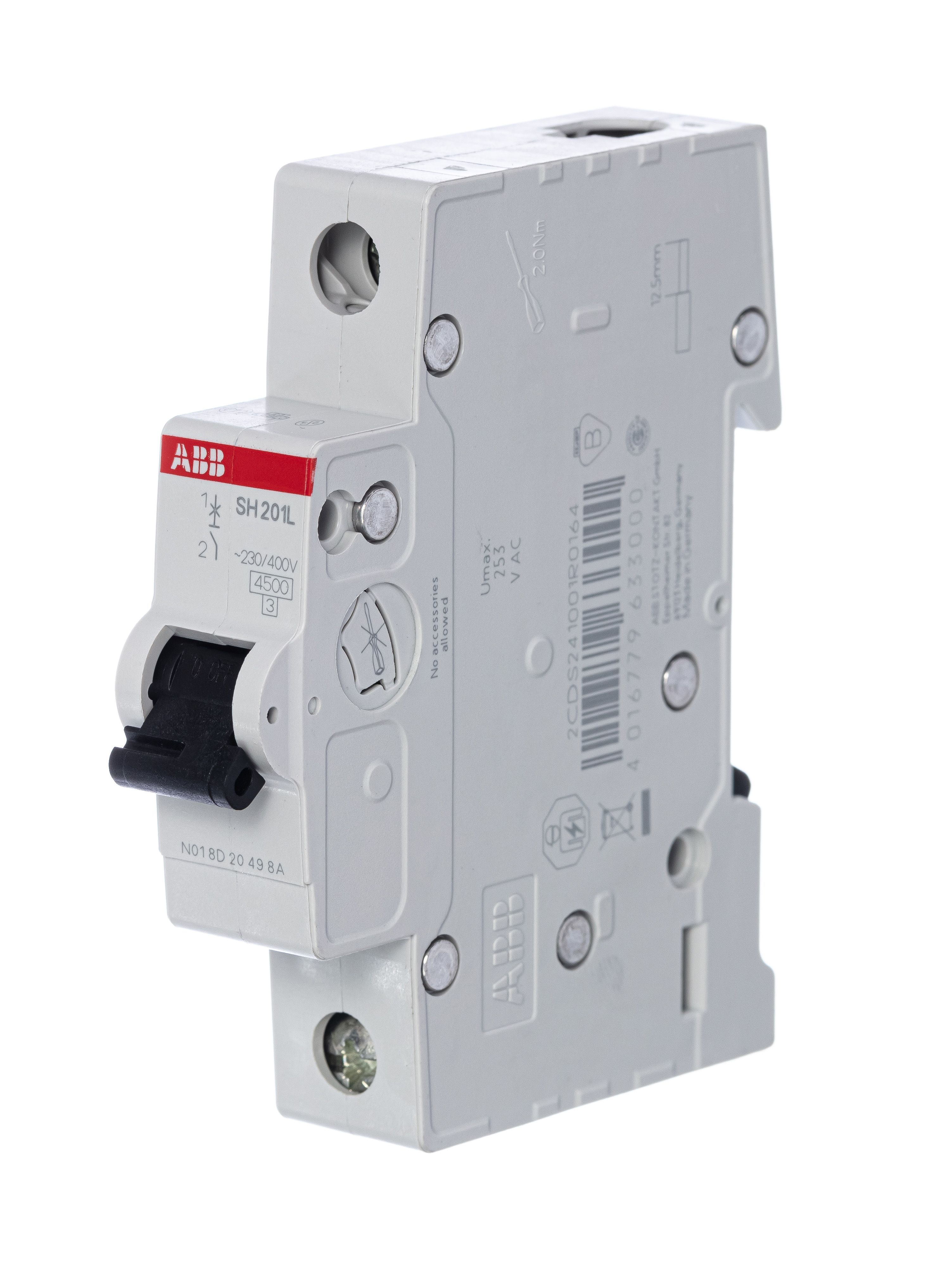 Автоматический выключатель 1п C63 4.5кА SH201L ABB (2CDS241001R0634)