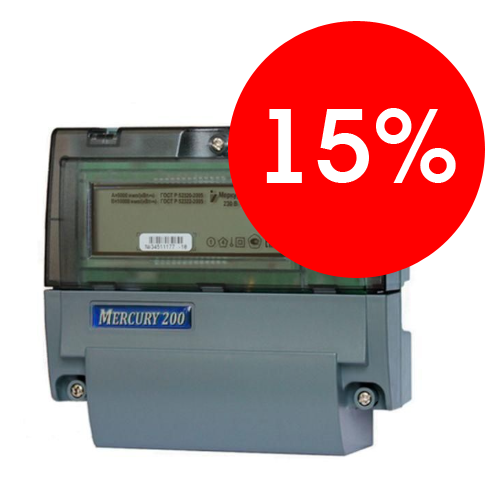 Счетчик электроэнергии Меркурий 200.02 5-60А 230В однофаз.многотар кл.1 на DIN-рейку ЖКИ CAN Инкотекс дата вып 6-11мес