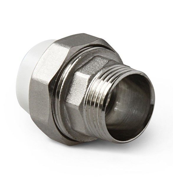 Муфта PP-R комбинированная разъемная (американка) НР 25-1/2" (белый) PROAQUA