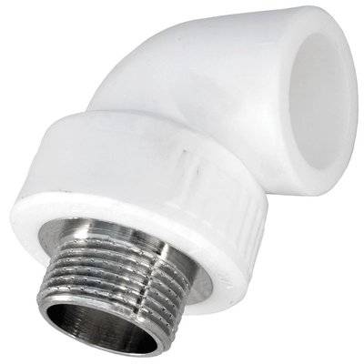 Угольник PP-R комбинированный НР 20-1/2" (белый) РосТурПласт