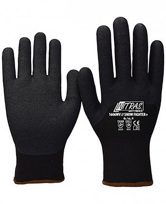 Перчатки трикотажные нейлон махр. зимние черные нитрил рефлен 3/4 13G 12/72 размер 8 Nitras