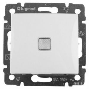 Выключатель 1кл c зеленой подсветкой (белый) Valena Classic Legrand (774410)