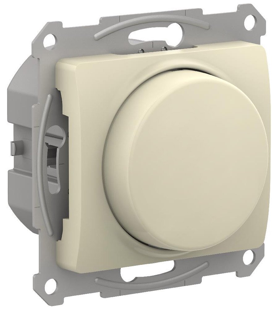 Светорегулятор (диммер) поворотно-нажимной LED RC 400Вт (бежевый) Glossa SE