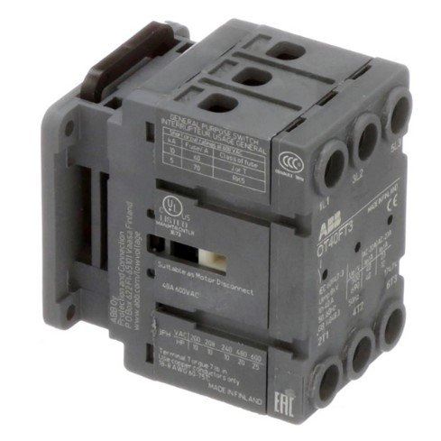 Рубильник OT40FT3 до 40А 3п дверного монтажа (без ручки) ABB (1SCA104940R1001)