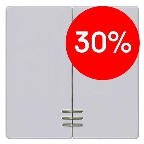 Клавиша 2-я с подсветкой (алюминиевый металлик) DELTA Siemens (5TG6244) УЦЕНКА