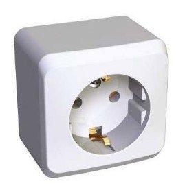 Розетка ОУ с заземлением (белый) ЭТЮД SE