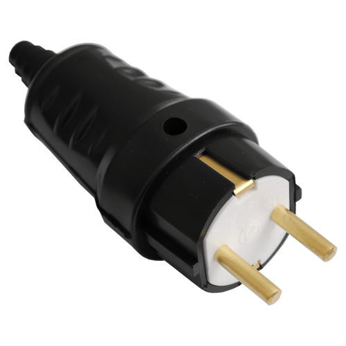 Вилка с з/к прямая (каучук) IP20 BYLECTRICA (В16-362)