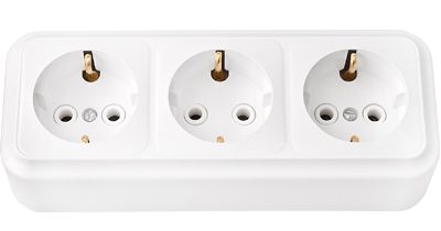 Розетка ОУ 3-я с заземлением (белый) Пралеска BYLECTRICA