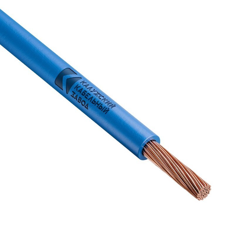 Провод установочный ПуГВнг(А)-LS 6.0 (синий) Калужский кабельный завод (ККЗ) (ГОСТ)