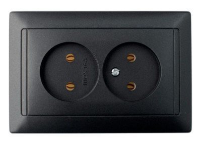 Розетка СУ 2-я без заземления (графит) СТИЛЬ BYLECTRICA