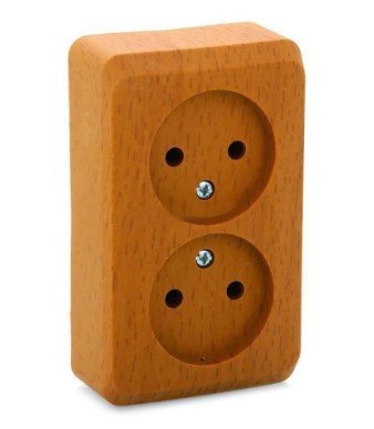 Розетка ОУ 2-я без заземления (темный бук) ЭТЮД SE