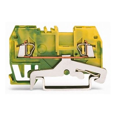 Клемма 2-проводная проходная пружинная 1.5мм2 (желто-зеленый) WAGO (279-907)