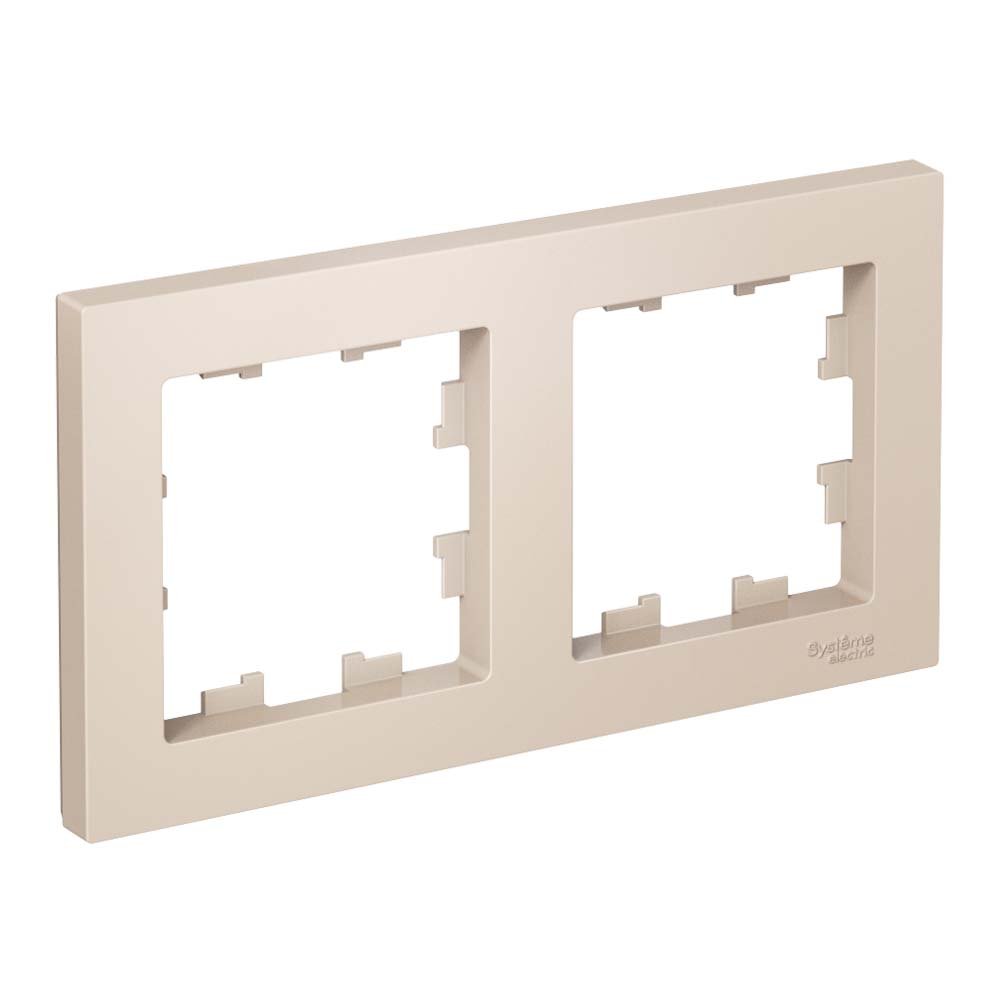 Рамка 2 поста универсальная (бежевый) ATLASDESIGN SE