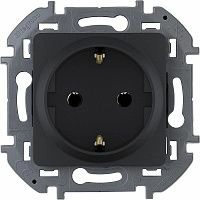 Розетка 2К+З немецкий стандарт (антрацит) INSPIRIA Legrand/Daccord (673723) 