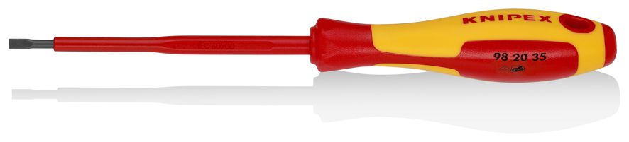 Отвертка шлицевая диэлектрическая 0.6х3.5х100мм до 1000В KN-982035 KNIPEX