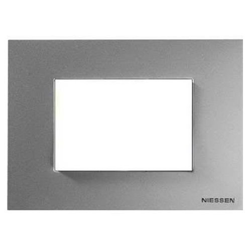 Рамка 3 поста итальянский стандарт N2473 PL (серебристый) Zenit ABB