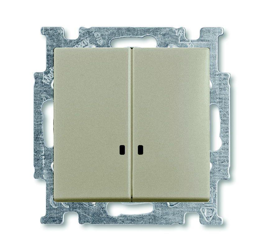 Выключатель 2кл с подсветкой 2006/5 UCGL-93 (шампань) Basic 55 ABB
