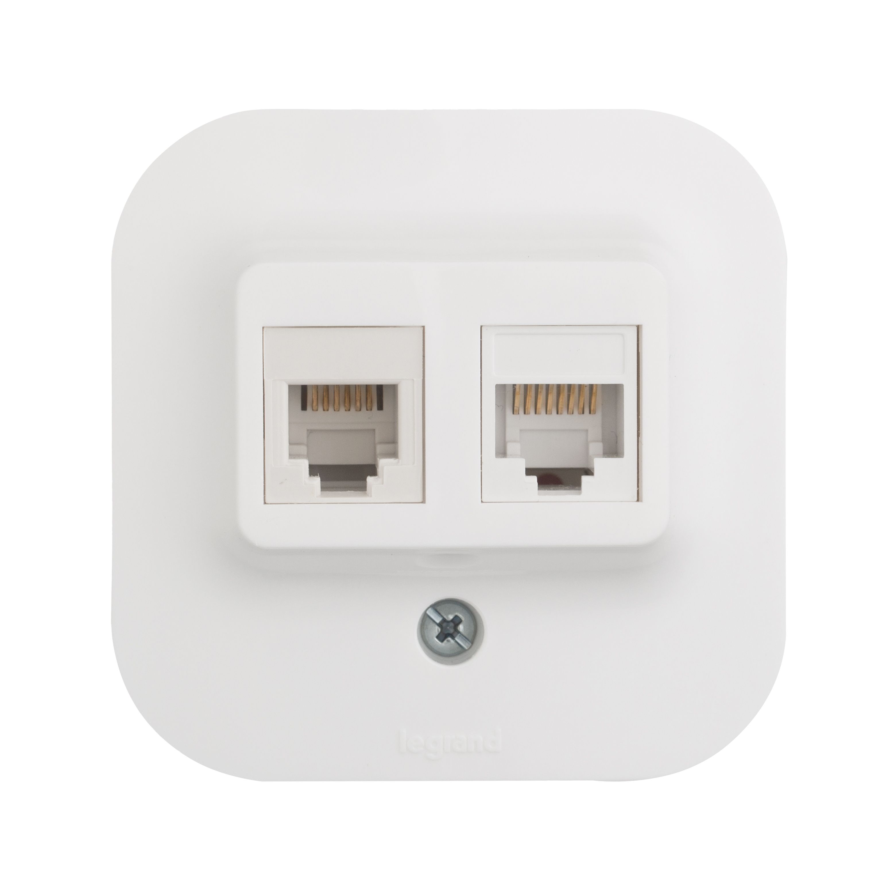 Розетка PJ11+RJ45 категория 5e UTP IP20 (белый) Quteo Legrand (782221)