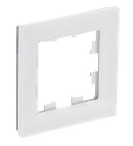 Рамка 1 пост (натуральное стекло) (белый) ATLASDESIGN Nature SE