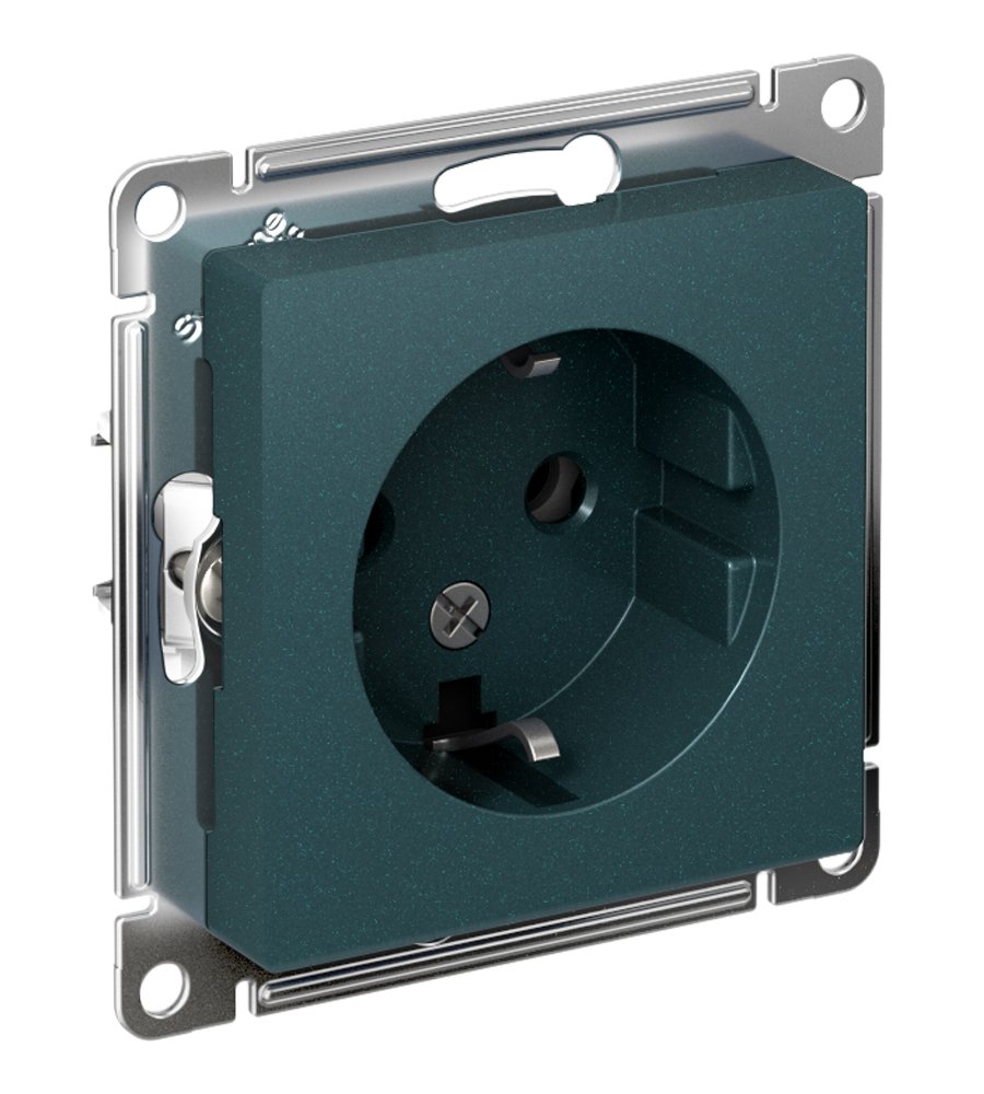Розетка 1-я с/з 16А (изумруд) ATLASDESIGN SE