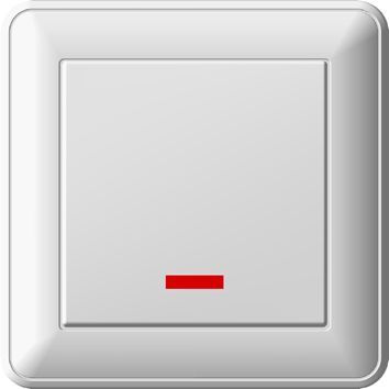 Переключатель СУ 1кл с подсветкой в сборе (белый) W59 SE
