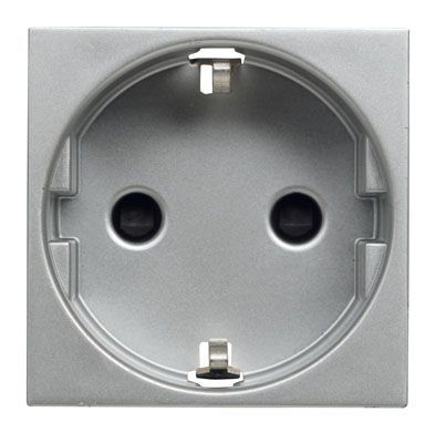 Розетка SCHUKO 2-модульная с защитными шторками N2288 PL (серебристый) Zenit ABB