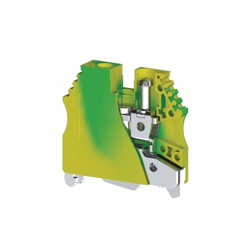 Клеммник на DIN рейку 6.0мм2 AVK 6TK (желто-зеленый) Klemsan