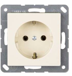 Розетка с заземлением безвинтовой зажим (слоновая кость) ECO Profi JUNG