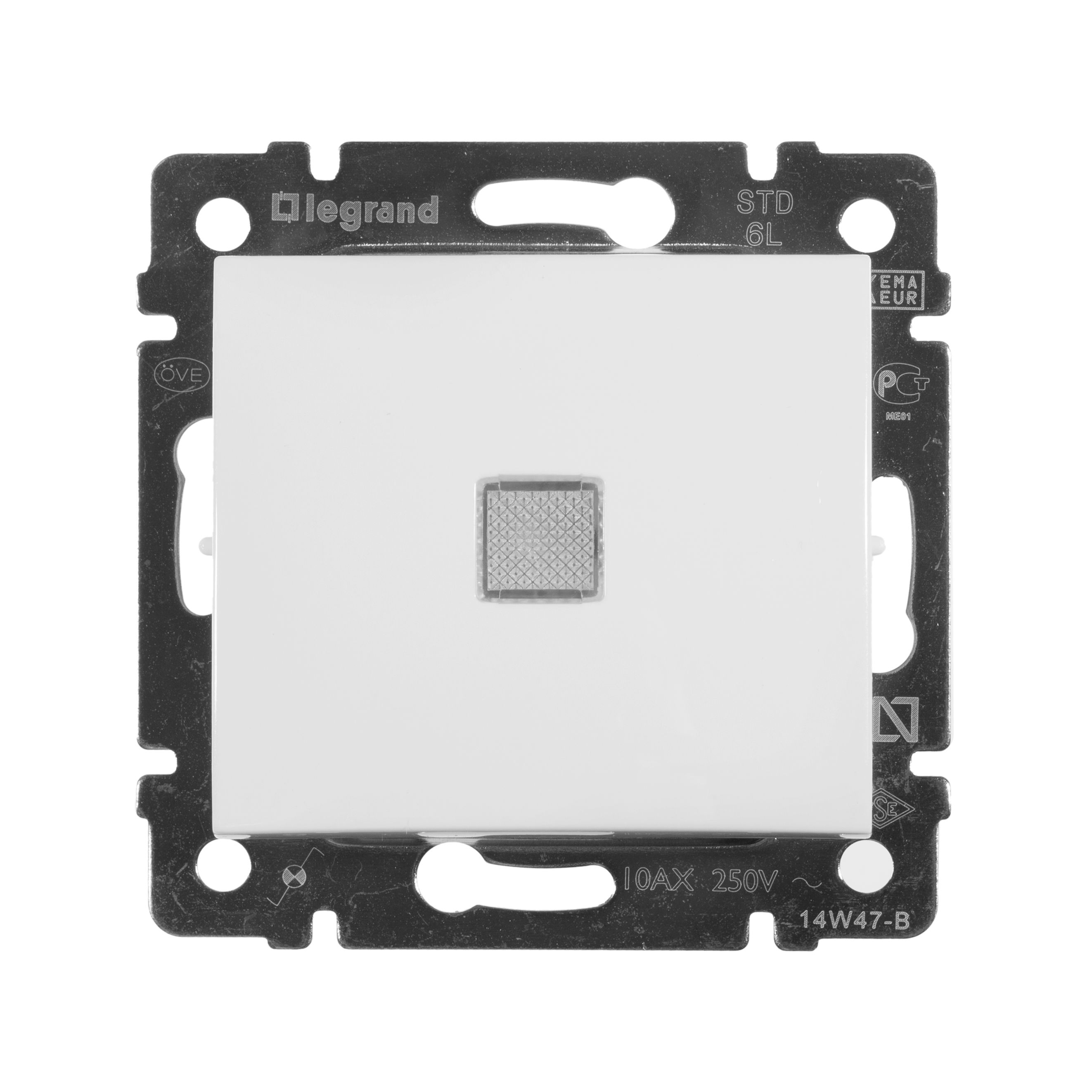 Переключатель 1кл на 2 направления с зеленой подсветкой (белый) Valena Classic Legrand (774426)