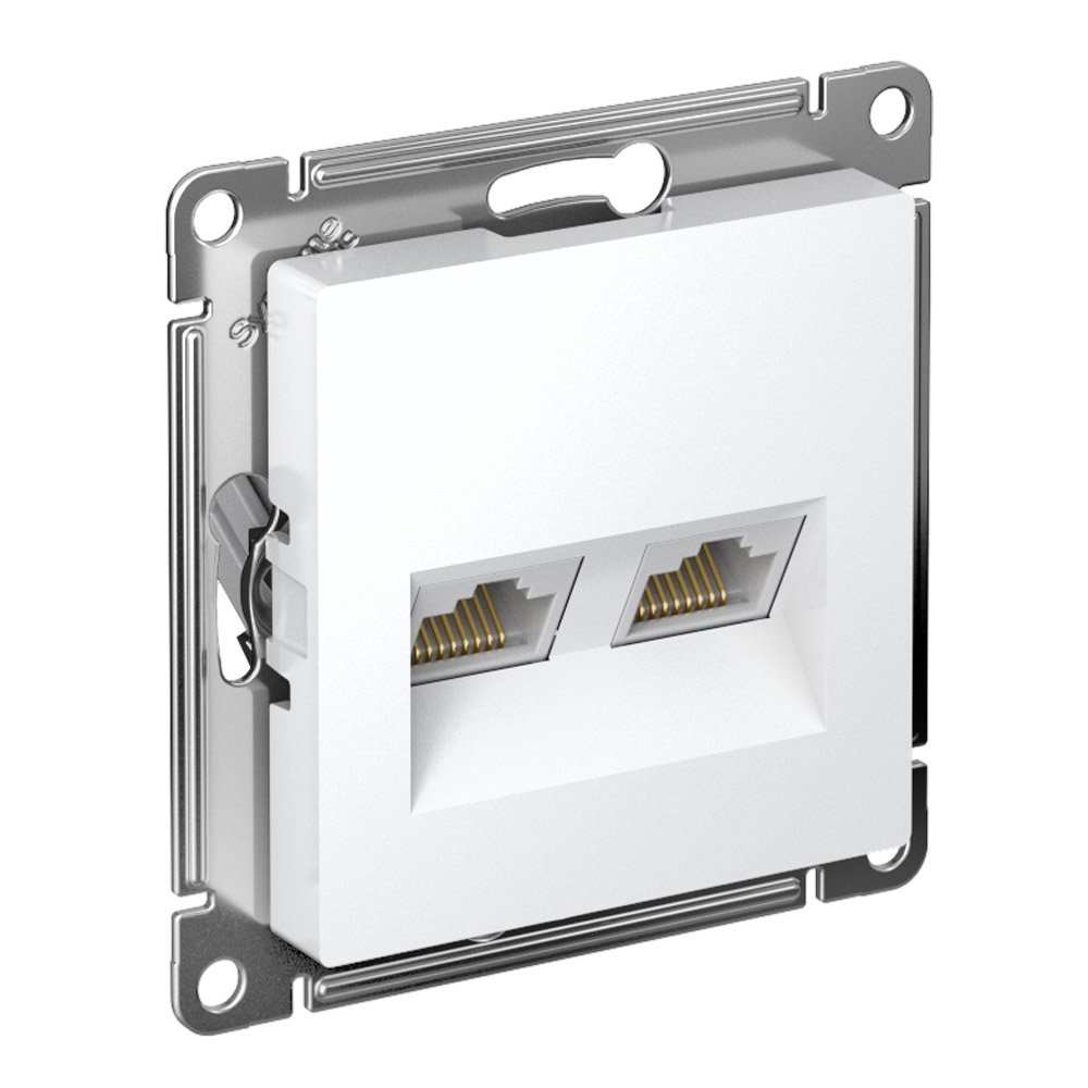 Розетка 2-я PC RJ45+RJ45 категория 5е (белый) ATLASDESIGN SE