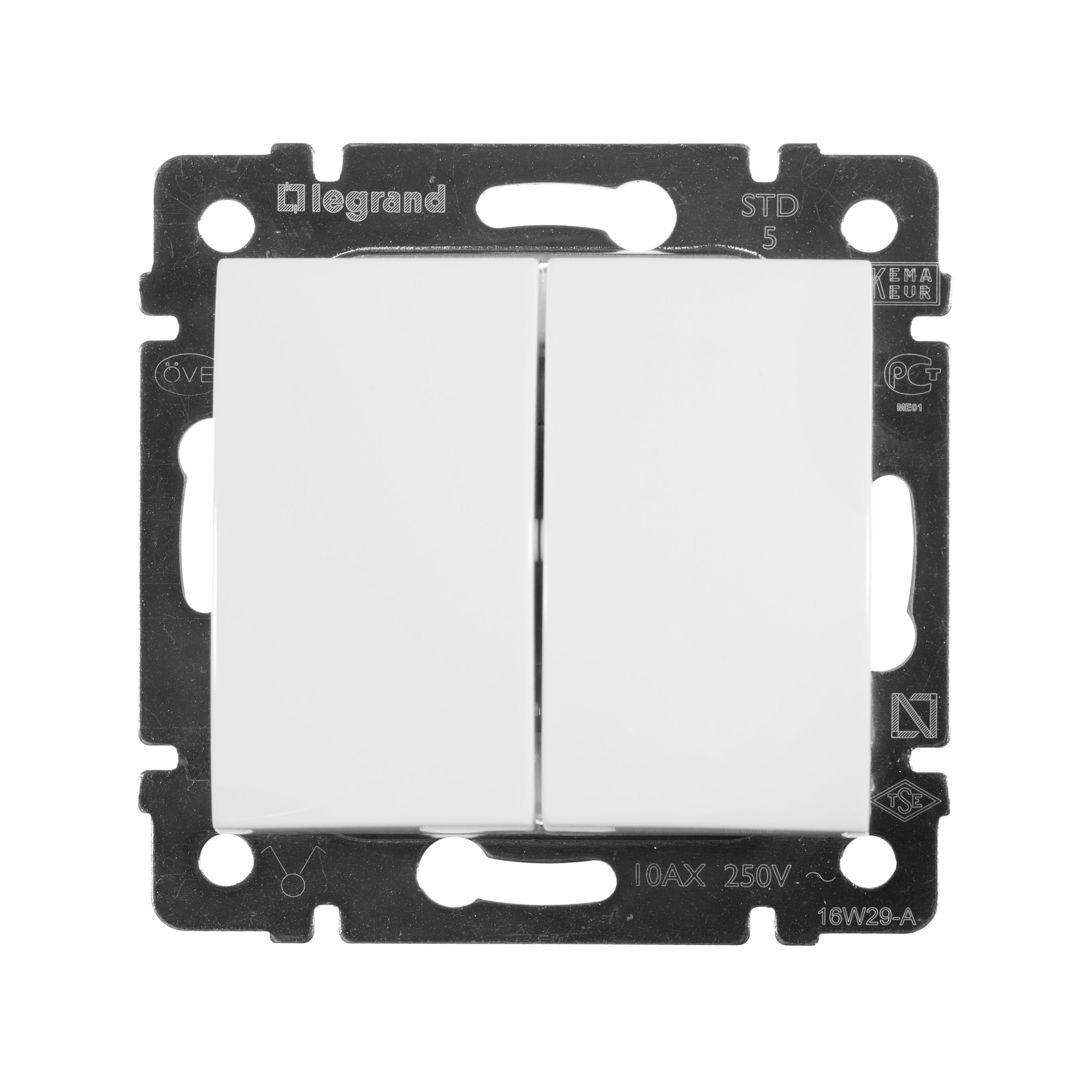 Выключатель 2кл (белый) Valena Classic Legrand (774405)
