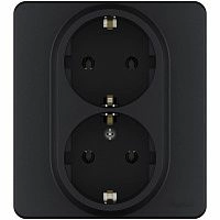 Розетка 2-я 2К+З немецкий стандарт (антрацит) INSPIRIA Legrand (673753)