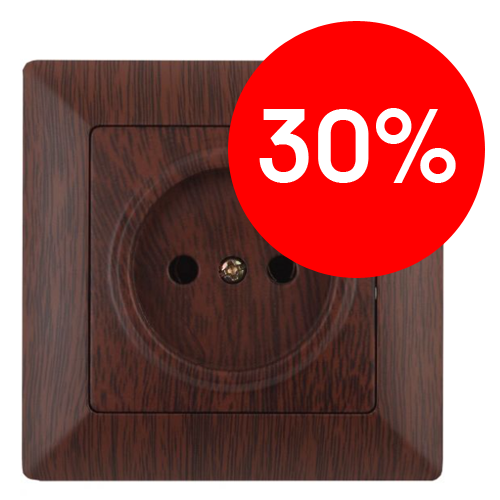 Розетка 2P 16А (венге) Intro Solo ЭРА (4-201-10) 