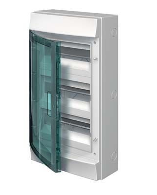 Бокс навесной 3ряда 36 мод. 600х320х155мм с N/PE прозрачная зеленая дверь IP65 AMistral65 BB (1SLM006501A1206)
