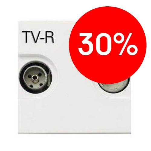 Розетка TV-R/SAT 2-модульная одиночная с накладкой N2251.3 BL (альпийский белый) Zenit ABB УЦЕНКА