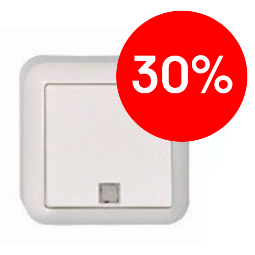 Переключатель 1кл с подсветкой (белый) Contura ELSO УЦЕНКА