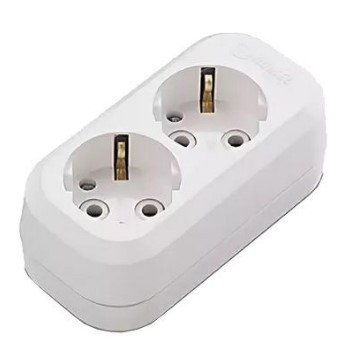 Колодка ОУ 2 гнезда с з/к IP20 (белый) Grup Priz MAKEL