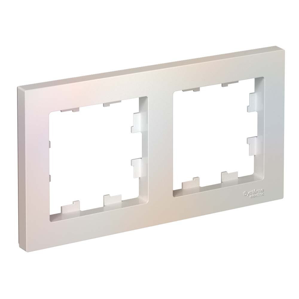 Рамка 2 поста универсальная (жемчуг) ATLASDESIGN SE