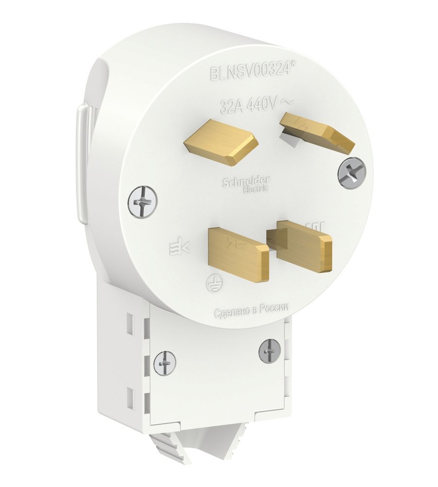 Вилка силовая 3Р+N 32А 400В (белый) BLANCA SE