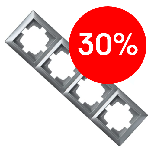 Рамка 4 поста (серебро) СТИЛЬ BYLECTRICA