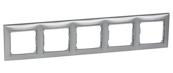 Рамка 5 постов горизонтальная (алюминий) Valena Classic Legrand (770155)